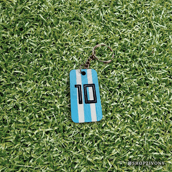 Eco-friendly soccer Argentina 10 keyring